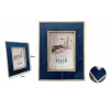 CORNICE PER FOTO POSTER QUADRI TELE PORTAFOTO 13 X 18 CM BLU CON BORDI ORO 70311