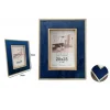 CORNICE PER FOTO POSTER QUADRI TELE PORTAFOTO 20 X 25 CM BLU CON BORDI ORO 70313