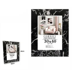 CORNICE PORTA FOTO QUADRI TELE POSTER 30 X 40CM MODELLO EFFETTO MARMO NERO 71675