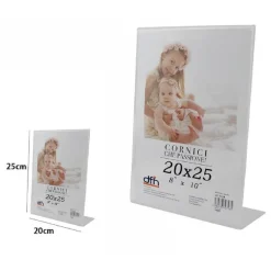 CORNICE PORTAFOTO PORTA FOTO FOTOGRAFIE ACRILICO VERTICALE STAND 20 X 25CM 70324