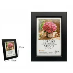 CORNICE PORTAFOTO PORTA FOTO FOTOGRAFIA QUADRI TELE POSTER 50 X 70 CM NERA 68659