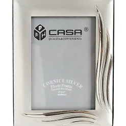 CORNICE PORTAFOTO PORTA FOTO FOTOGRAFIA 20X25CM SILVER FOGLIE EFFETTO SATINATO