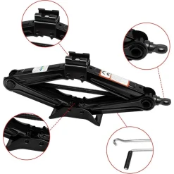 CRIC A PANTOGRAFO FORBICE IDRAULICO SOLLEVATORE AUTO FAMILIARE PICKUP 2000KG NERO