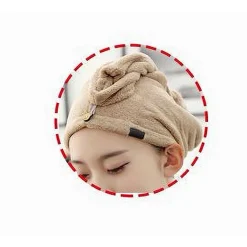 CUFFIA ASCIUGAMANO ASSORBENTE SHAMPOO BAGNO DOCCIA ASCIUGA CAPELLI BEIGE 69608