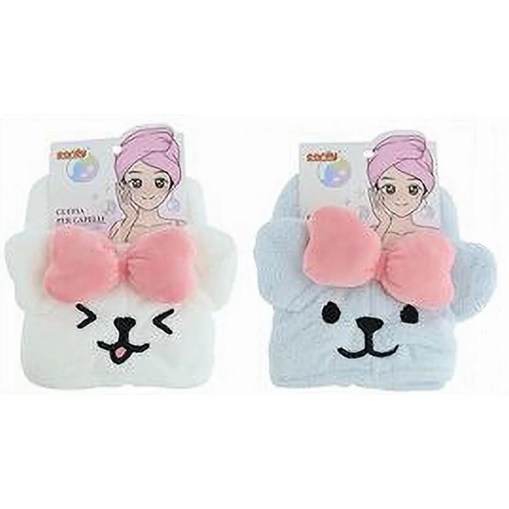 CUFFIA CAPELLI ASCIUGAMANO ASSORBENTE SHAMPOO BAGNO DOCCIA CAGNOLINA FIOCCO 10740