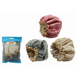 CUFFIA PER DOCCIA BAGNO ELASTICO BORDINO COLORATO LUCIDO PROTEGGE CAPELLI 79524