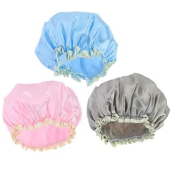 CUFFIA PER DOCCIA BAGNO ELASTICO COLORATA LUCIDA CON BORDINO PROTEGGE CAPELLI 87651
