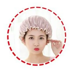 CUFFIA PER DOCCIA BAGNO ELASTICO COLORATA LUCIDA CON BORDINO PROTEGGE CAPELLI 87651