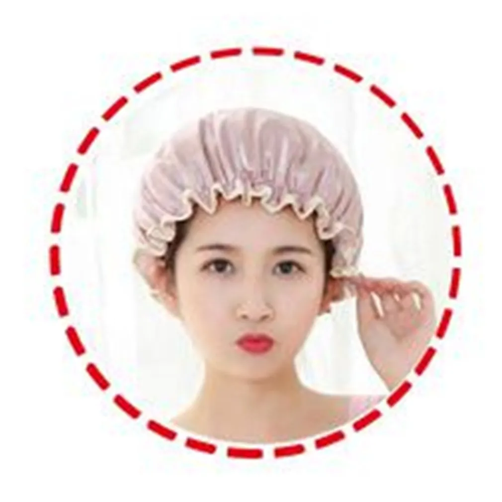 CUFFIA PER DOCCIA BAGNO ELASTICO COLORATA LUCIDA CON BORDINO PROTEGGE CAPELLI 87651