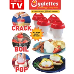 CUOCI UOVA IN SILICONE SENZA GUSCIO 6 PZ UOVO SODO FRITTATA OMELETTE EGGLETTES