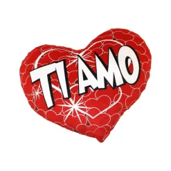 CUORE IN PELUCHE CUSCINO SCRITTA TI AMO 23CM SAN VALENTINO 2 MOD ASSORTITI 65620