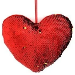 CUORE PAILLETTES BICOLORE 20X16CM APPENDINO IDEA REGALO SAN VALENTINO 2 MODELLI