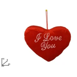 CUORE ROSSO CON SCRITTA I LOVE YOU CON APPENDINO 20CM IDEA REGALO SAN VALENTINO