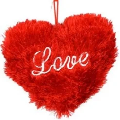 CUORE ROSSO CON SCRITTA LOVE IN PELUCHE APPENDINO 20CM IDEA REGALO SAN VALENTINO