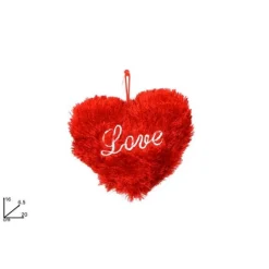 CUORE ROSSO CON SCRITTA LOVE IN PELUCHE APPENDINO 20CM IDEA REGALO SAN VALENTINO