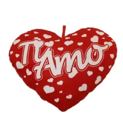 CUSCINO CUORE IN PELUCHE SCRITTA TI AMO 28CM SAN VALENTINO 2 MOD ASSORTITI 65484