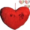 CUSCINO CUORE PAILLETTES BICOLORE ROSSO DORATO BIANCO 40X30 REGALO SAN VALENTINO