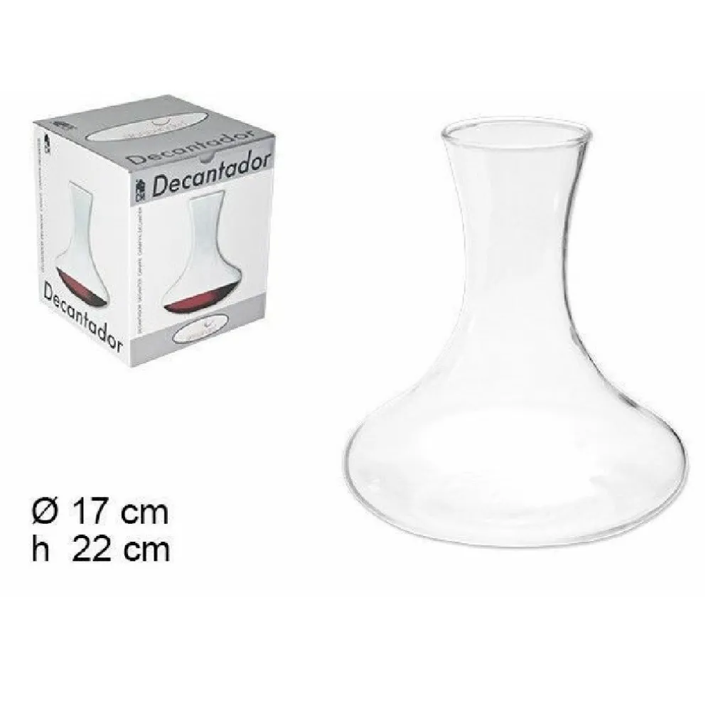 DECANTER PER VINO IN VETRO AERATORE SOMMELIER ENOTECA RISTORANTE 17X22CM 054093