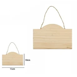 DECORAZIONE IN LEGNO DECOUPAGE DA APPENDERE CON CORDA INSEGNA 15 X 10 CM 74199A
