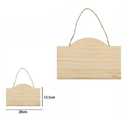 DECORAZIONE IN LEGNO DECOUPAGE DA APPENDERE CON CORDA INSEGNA 20 X 12.5CM 74200A