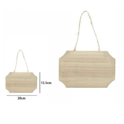 DECORAZIONE LEGNO NATURALE DECOUPAGE APPENDERE CON CORDA INSEGNA 20X12.5CM 68101