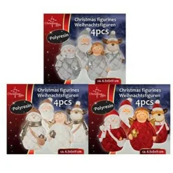 DECORAZIONE NATALIZIA 4 PEZZI IN POLYRESIN 3 MODELLI DIVERSI COLORI ASSORTITI