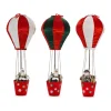 DECORAZIONE NATALIZIA DESIGN A MONGOLFIERA CON BABBO NATALE H80 CM PER CASA VETRINA