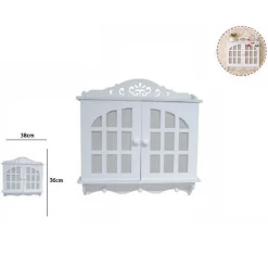 DECORAZIONE PARETE IN LEGNO BIANCO CASSETTA CONTATORE 3 APPENDINI CASA