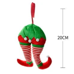 DECORAZIONI DI NATALE GAMBE ELFO RIGHE ADDOBBO PER ALBERO DI NATALE DIM. 15X20H