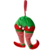 DECORAZIONI DI NATALE GAMBE ELFO RIGHE ADDOBBO PER ALBERO DI NATALE DIM. 30x40H