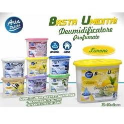 DEUMIDIFICATORE CON 220 GR. DI GRANULI DEUMIDIFICATORE ARIA FRAGRANZA LIMONE