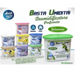 DEUMIDIFICATORE CON 220GR DI GRANULI DEUMIDIFICATORE ARIA FRAGRANZA GELSOMINO