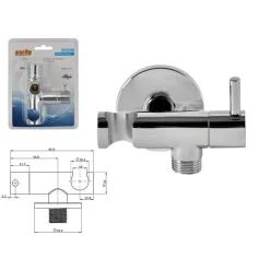 DEVIATORE CON SUPPORTO IN OTTONE PER RUBINETTO ACCESSORIO BAGNO DOCCIA CROMATO TONDO 59505
