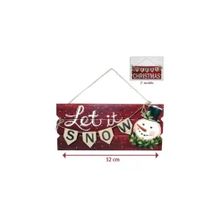 DIETROPORTA IN LEGNO CON SCRITTA E PUPAZZO 2 MODELLI DECORAZIONI NATALIZIE