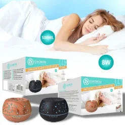DIFFUSORE AROMI UMIDIFICATORE ULTRASUONI 500ML 8W AROMATERAPIA OLI ESSENZIALI TX-8360