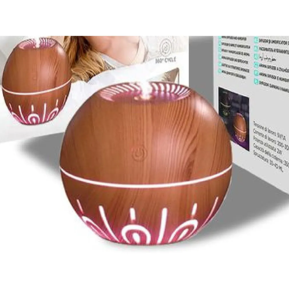 DIFFUSORE AROMI UMIDIFICATORE ARIA ULTRASUONI 350ML 2W USB AROMATERAPIA TX-8335