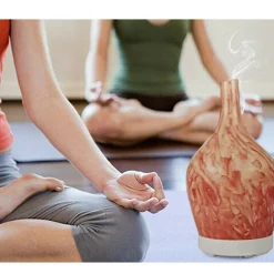 DIFFUSORE OLI VETRO CROMOTERAPIA AROMATERAPIA UMIDIFICATORE BIANCO ROSSO 04 LED