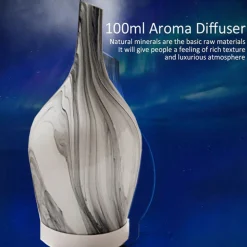 DIFFUSORE OLI VETRO CROMOTERAPIA AROMATERAPIA UMIDIFICATORE BIANCO E NERO 03 LED