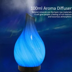 DIFFUSORE OLI VETRO CROMOTERAPIA AROMATERAPIA UMIDIFICATORE BIANCO E NERO 02 LED