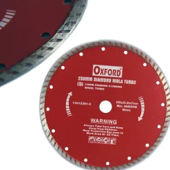 DISCO DIAMANTATO PER SMERIGLIATRICE 230 MM Ø23 cm FLEX MOLA TURBO 6600RPM