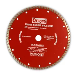 DISCO DIAMANTATO PER SMERIGLIATRICE 230 MM Ø23 cm FLEX MOLA TURBO 6600RPM