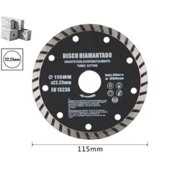 DISCO DIAMANTATO SEGMENTATO 115 MM PER CEMENTO MATTONI SMERIGLIATRICE FLEX