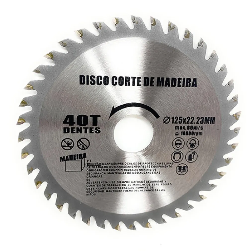 DISCO LAMA PER TAGLI LEGNO 125 MM PER SMERIGLIATRICE 40 DENTI SEGA CIRCOLARE