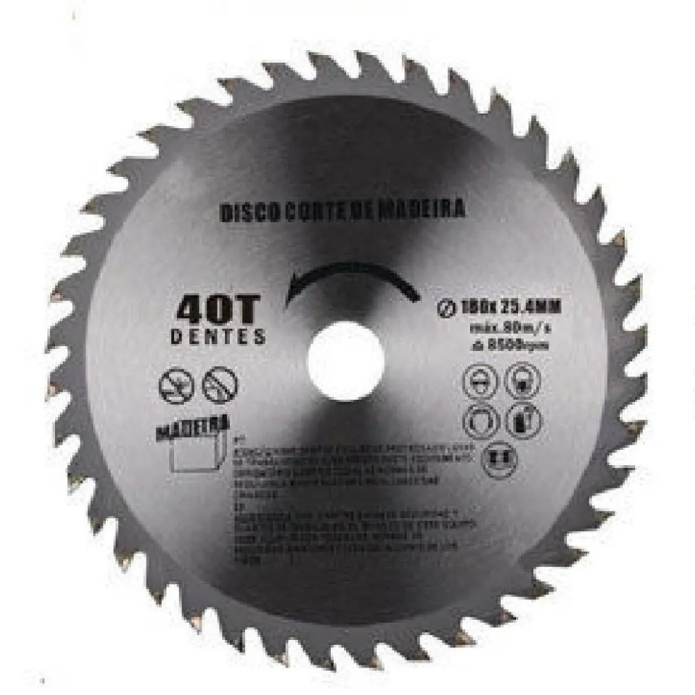 DISCO TAGLIO LEGNO SMERIGLIATRICE ANGOLARE CIRCOLARE SEGA 180X25.4 MM 40 DENTI