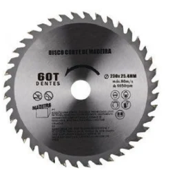 DISCO TAGLIO LEGNO SMERIGLIATRICE ANGOLARE CIRCOLARE SEGA 230 X 25.4 MM 60 DENTI