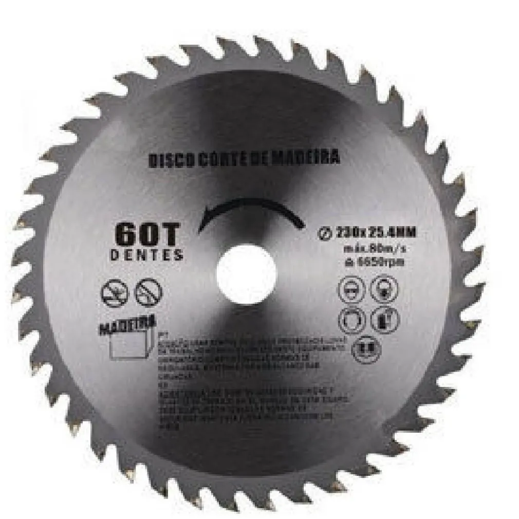 DISCO TAGLIO LEGNO SMERIGLIATRICE ANGOLARE CIRCOLARE SEGA 230 X 25.4 MM 60 DENTI