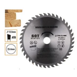 DISCO TAGLIO LEGNO SMERIGLIATRICE ANGOLARE CIRCOLARE SEGA 230 X 25.4 MM 60 DENTI