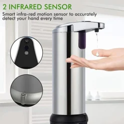 DISPENSER DI SAPONE LIQUIDO AUTOMATICO CON SENSORE EROGATORE SAPONE MANI BAGNO 59385