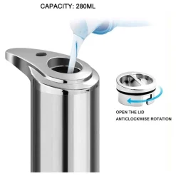 DISPENSER DI SAPONE LIQUIDO AUTOMATICO CON SENSORE EROGATORE SAPONE MANI BAGNO 59385