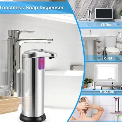 DISPENSER DI SAPONE LIQUIDO AUTOMATICO CON SENSORE EROGATORE SAPONE MANI BAGNO 59385